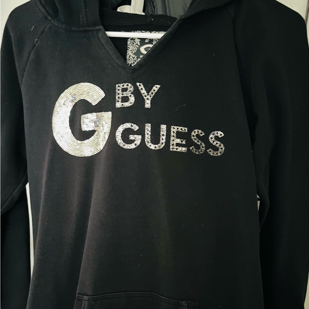 Guess Black Embroidered Hoodie